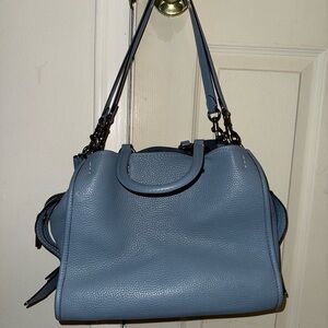 Elegant Blue Leather Handbag